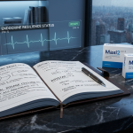 A visual representation of Endocrine Resilience [cite: 1], with a digital gauge at Ready, showing the Maxi2 protocol optimized and structured for the long-term maintenance phase